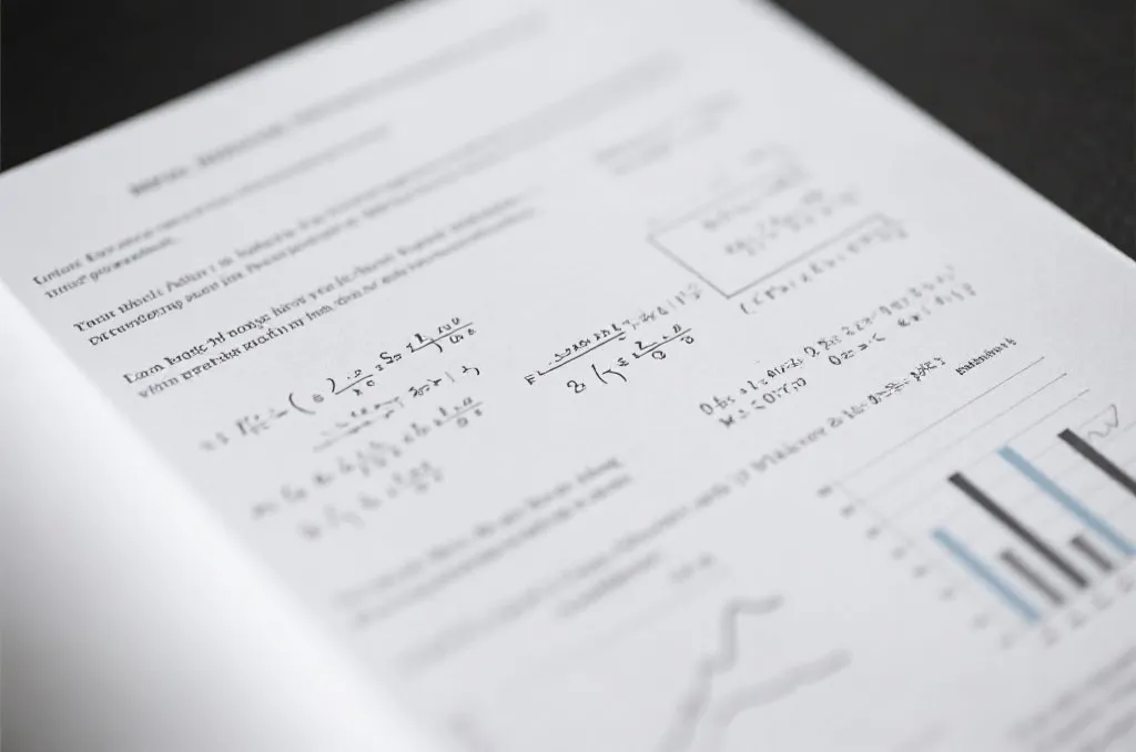 严谨的数学公式与统计学分析数据表，呈现学术研究风格
